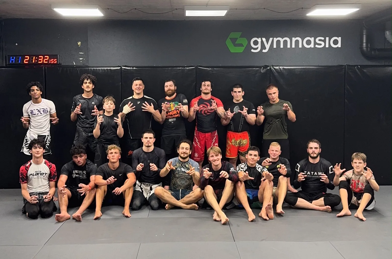 Archive photo of a training group on the mat at the Tbilisi facility